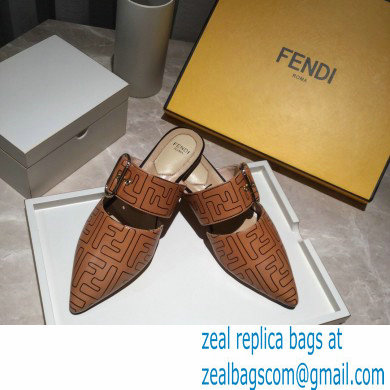 Fendi Calfskin FF Print Slingbacks Brown 2020