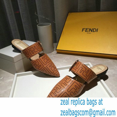 Fendi Calfskin FF Print Slingbacks Brown 2020