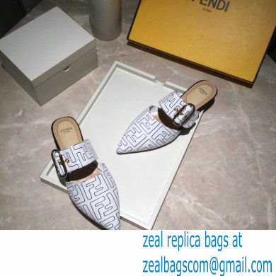 Fendi Calfskin FF Print Slingbacks White 2020