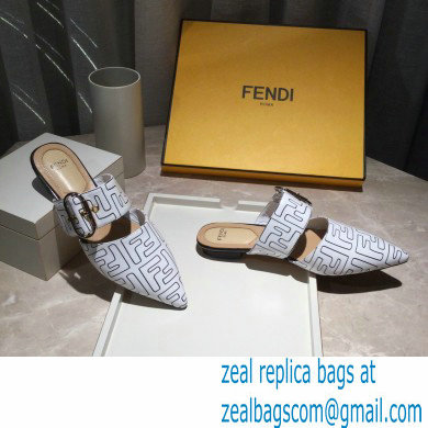 Fendi Calfskin FF Print Slingbacks White 2020