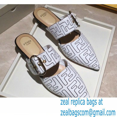 Fendi Calfskin FF Print Slingbacks White 2020