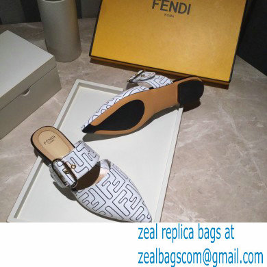 Fendi Calfskin FF Print Slingbacks White 2020