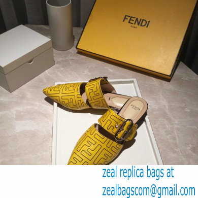 Fendi Calfskin FF Print Slingbacks Yellow 2020