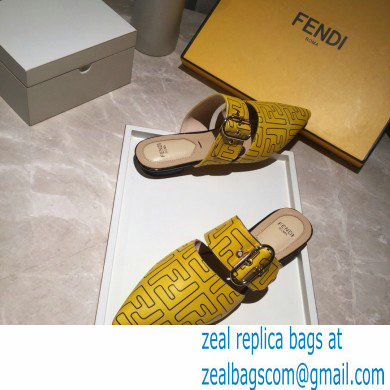 Fendi Calfskin FF Print Slingbacks Yellow 2020