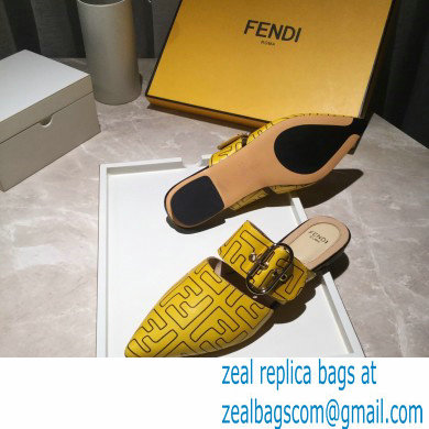 Fendi Calfskin FF Print Slingbacks Yellow 2020