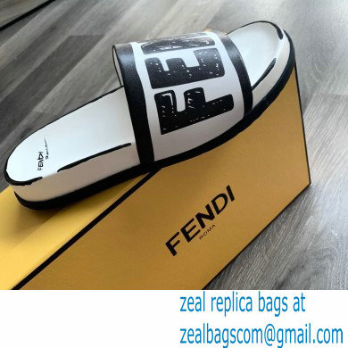 Fendi Roma Joshua Vides Fussbett Sandals Leather White 2020 - Click Image to Close