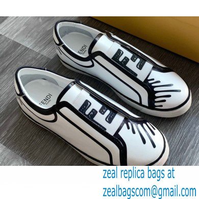 Fendi Roma Joshua Vides Slip-on Sneakers Leather White 2020