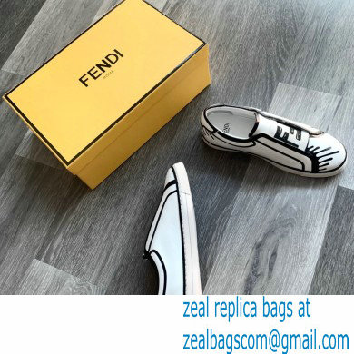 Fendi Roma Joshua Vides Slip-on Sneakers Leather White 2020 - Click Image to Close
