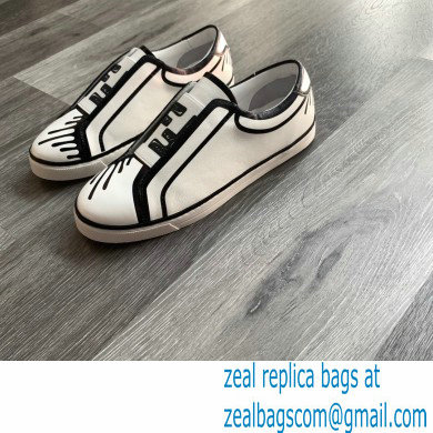 Fendi Roma Joshua Vides Slip-on Sneakers Leather White 2020 - Click Image to Close