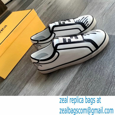 Fendi Roma Joshua Vides Slip-on Sneakers Leather White 2020