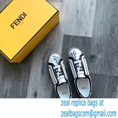 Fendi Roma Joshua Vides Slip-on Sneakers Leather White 2020