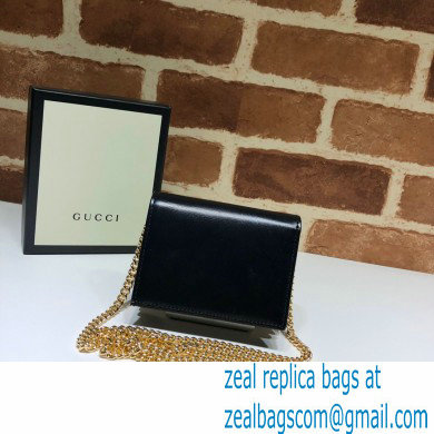 Gucci 1955 Horsebit Small Wallet with Chain Bag 623180 Leather Black 2020