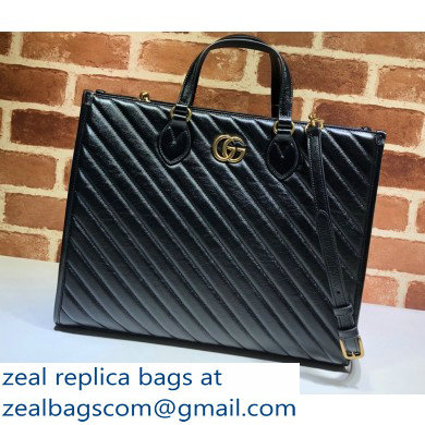 Gucci GG Marmont Medium Tote Bag 627332 Black 2020 - Click Image to Close