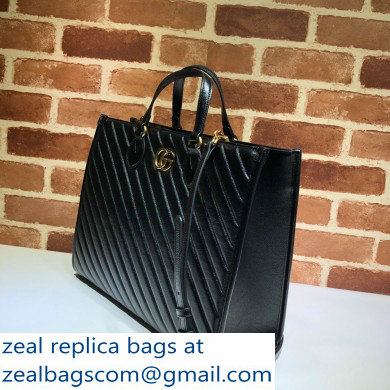 Gucci GG Marmont Medium Tote Bag 627332 Black 2020 - Click Image to Close