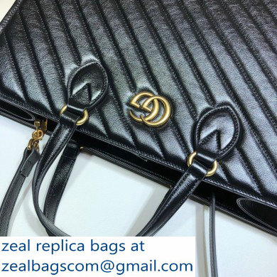 Gucci GG Marmont Medium Tote Bag 627332 Black 2020 - Click Image to Close