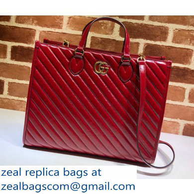 Gucci GG Marmont Medium Tote Bag 627332 Red 2020 - Click Image to Close