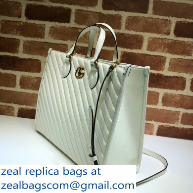 Gucci GG Marmont Medium Tote Bag 627332 White 2020