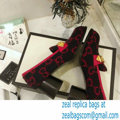 Gucci Heel 5.5cm GG Wool Loafers with Chain 2020