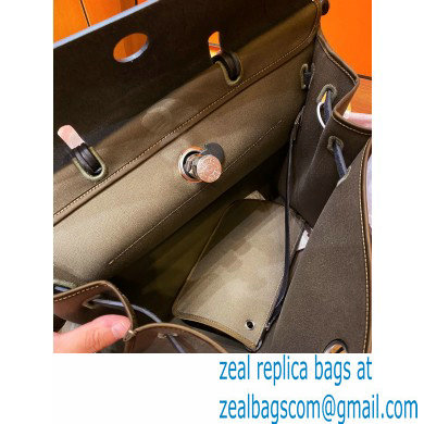 Hermes Herbag Zip 39 Bag in Original Quality black/army green - Click Image to Close