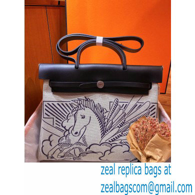 Hermes Herbag Zip Pegase Pop GM 39 Toile / Vache Hunter Leather Special Edition - Click Image to Close
