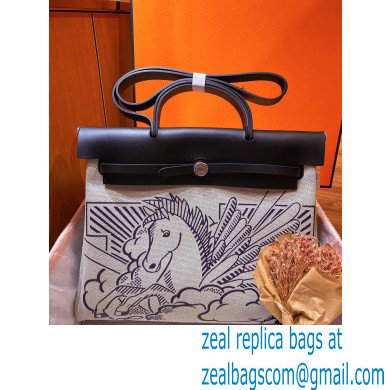 Hermes Herbag Zip Pegase Pop GM 39 Toile / Vache Hunter Leather Special Edition