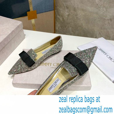 Jimmy Choo Gala Point-Toe Ballerina flats Glitter 01 2020 - Click Image to Close