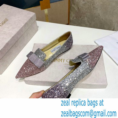 Jimmy Choo Gala Point-Toe Ballerina flats Glitter 03 2020 - Click Image to Close
