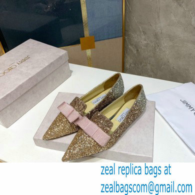 Jimmy Choo Gala Point-Toe Ballerina flats Glitter 04 2020 - Click Image to Close