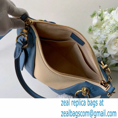 LOUIS VUITTON V TOTE BB MONOGRAM EMPREINTE M44419 BEIGE/BLUE