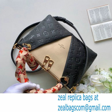 LOUIS VUITTON V TOTE BB MONOGRAM EMPREINTE M44845 BLACK/BEIGE