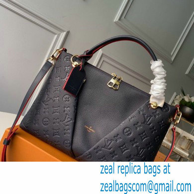LOUIS VUITTON V TOTE MM MONOGRAM EMPREINTE M44397 BLACK WITH ROSY PIPING