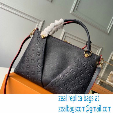 LOUIS VUITTON V TOTE MM MONOGRAM EMPREINTE M44397 BLACK WITH ROSY PIPING - Click Image to Close