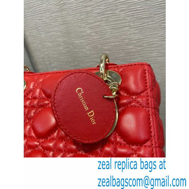 Lady Dior Small Bag in Dioramour Cannage Lambskin Red 2020