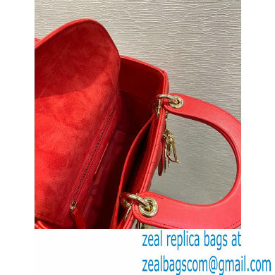 Lady Dior Small Bag in Dioramour Cannage Lambskin Red 2020
