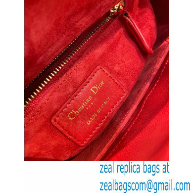Lady Dior Small Bag in Dioramour Cannage Lambskin Red 2020