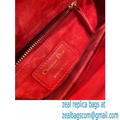 Lady Dior Small Bag in Dioramour Cannage Lambskin Red 2020 - Click Image to Close