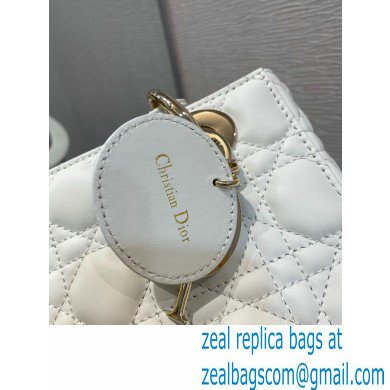 Lady Dior Small Bag in Dioramour Cannage Lambskin White 2020