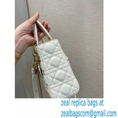 Lady Dior Small Bag in Dioramour Cannage Lambskin White 2020 - Click Image to Close