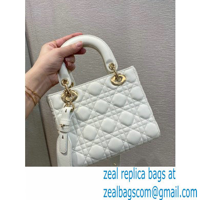 Lady Dior Small Bag in Dioramour Cannage Lambskin White 2020 - Click Image to Close