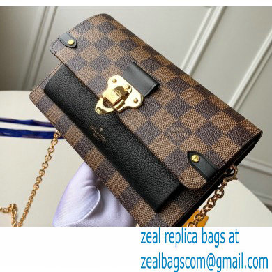 Louis Vuitton Damier Ebene Canvas Vavin Chain Wallet N60221 Black - Click Image to Close