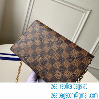 Louis Vuitton Damier Ebene Canvas Vavin Chain Wallet N60221 Black