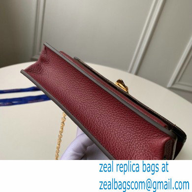 Louis Vuitton Damier Ebene Canvas Vavin Chain Wallet N60222 Bordeaux Red