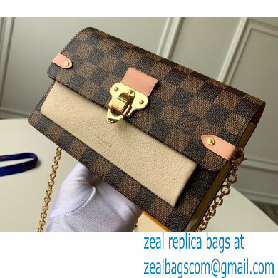 Louis Vuitton Damier Ebene Canvas Vavin Chain Wallet N60237 Creme - Click Image to Close