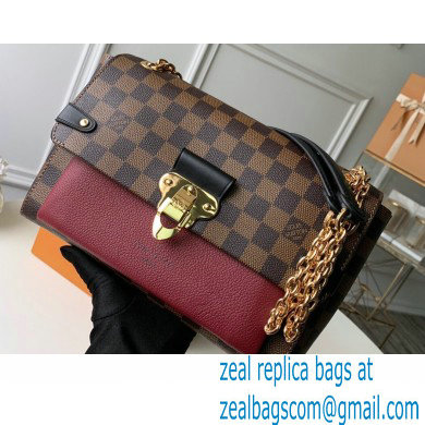 Louis Vuitton Damier Ebene Canvas Vavin PM Bag N40109 Bordeaux Red - Click Image to Close