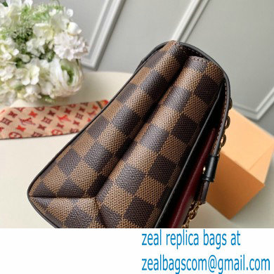 Louis Vuitton Damier Ebene Canvas Vavin PM Bag N40109 Bordeaux Red - Click Image to Close