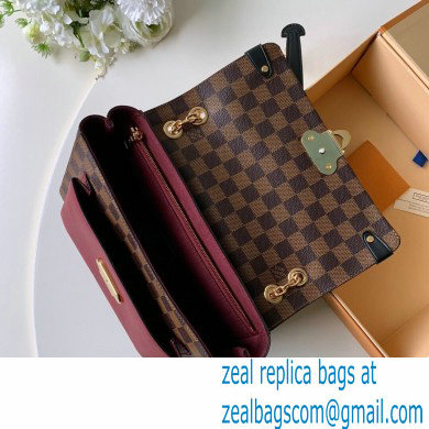 Louis Vuitton Damier Ebene Canvas Vavin PM Bag N40109 Bordeaux Red - Click Image to Close