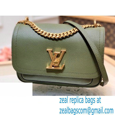 Louis Vuitton Grained Calf Leather Lockme Chain PM Bag M57067 Khaki Green 2020 - Click Image to Close