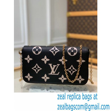 Louis Vuitton Grained Leather Felicie Pochette Bag M69977 Black 2020