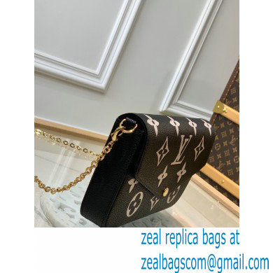 Louis Vuitton Grained Leather Felicie Pochette Bag M69977 Black 2020 - Click Image to Close
