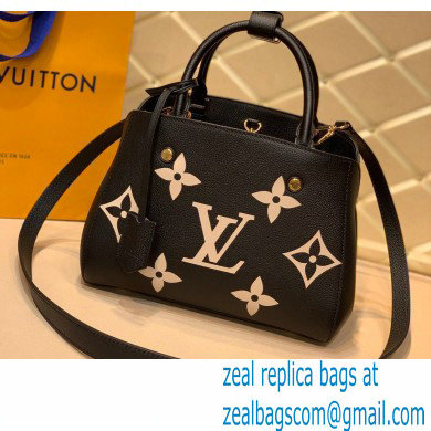 Louis Vuitton Grained Leather Montaigne BB Bag M45489 Black 2020 - Click Image to Close